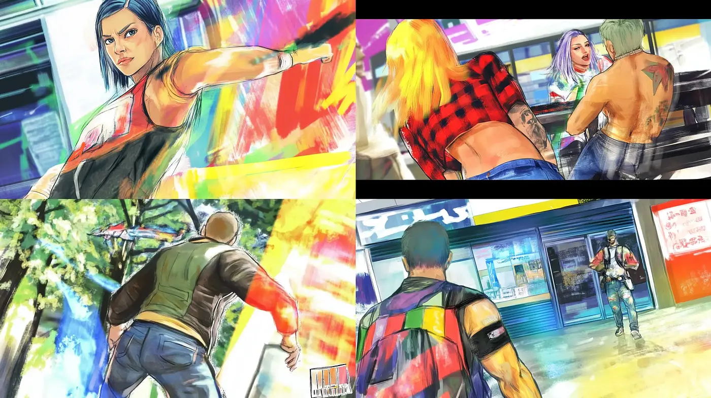 Dynamic Brushwork in Lively Manga-Inspired Artistry - Midjourney sref style