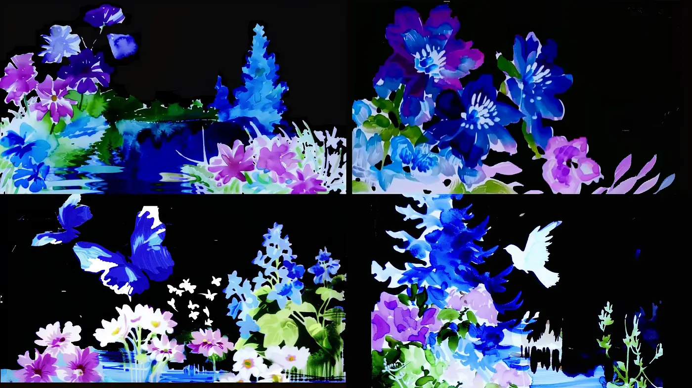 Nocturnal Blossoms in Abstract Expressionism - Midjourney sref style