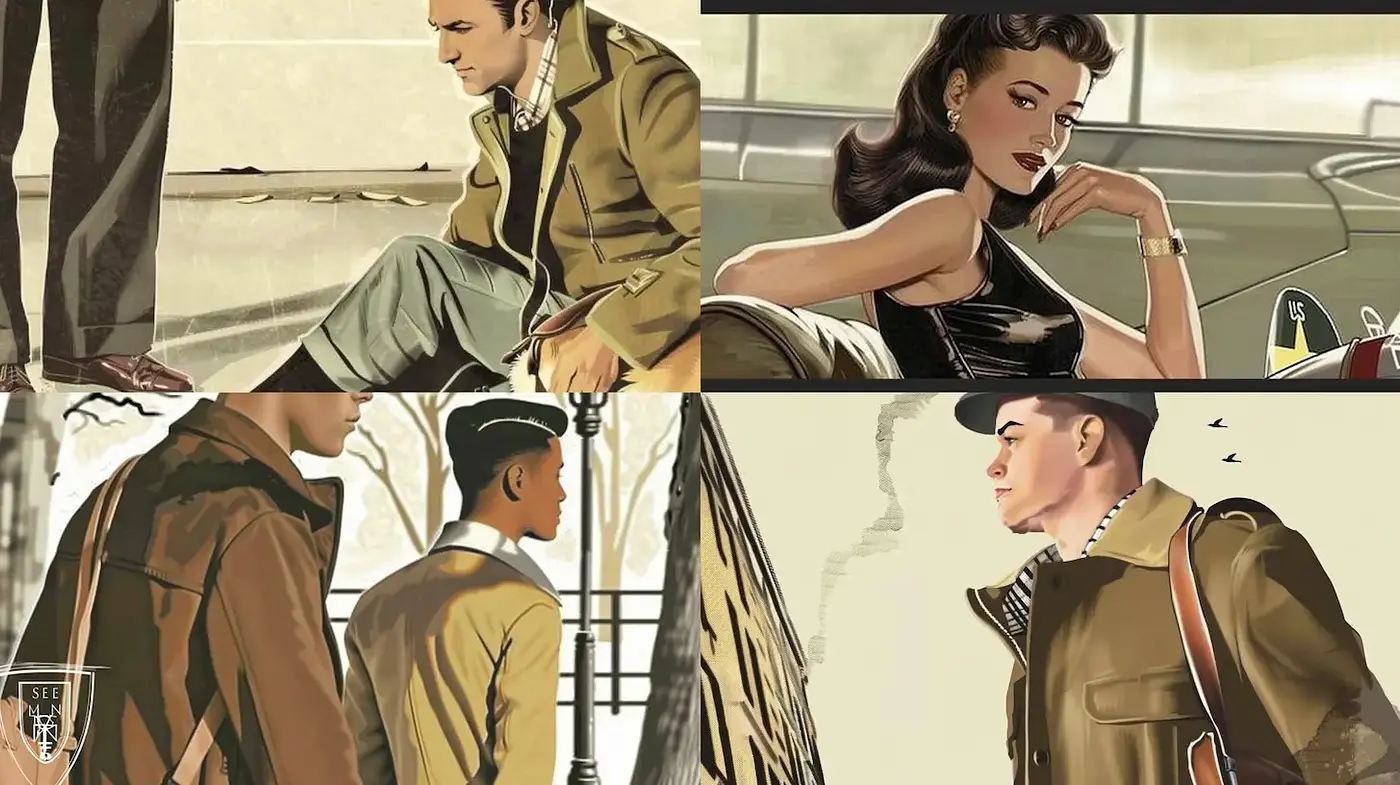 Stylized Illustrations with a Retro Contemporary Aesthetic - Midjourney sref style