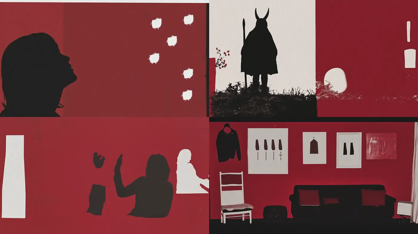 Stark Silhouettes and Contrasts: A Study in Minimalist Shadow and Light - Midjourney sref style