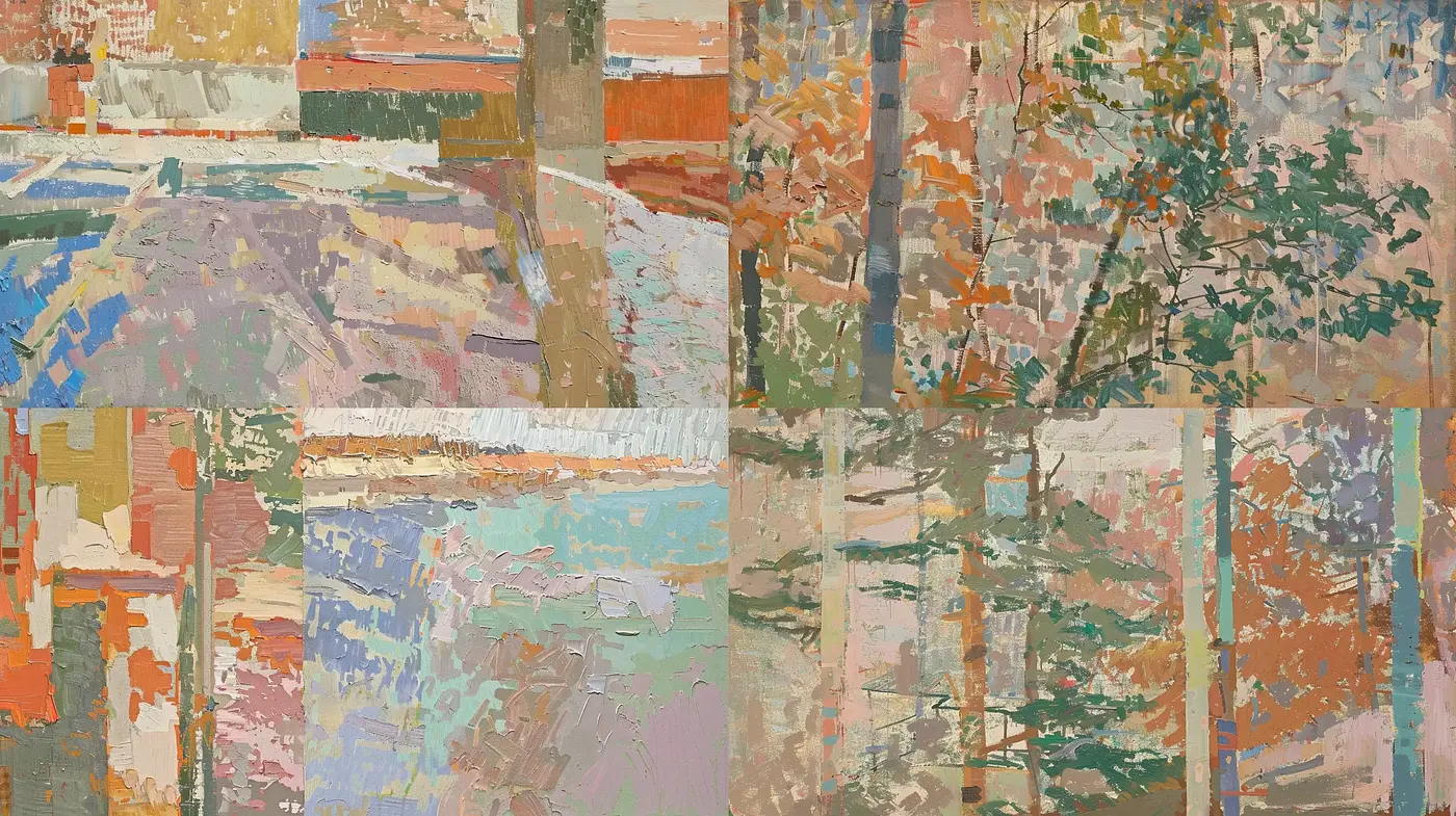 Abstract Impasto Harmony in Soothing Earth Tones - Midjourney sref style