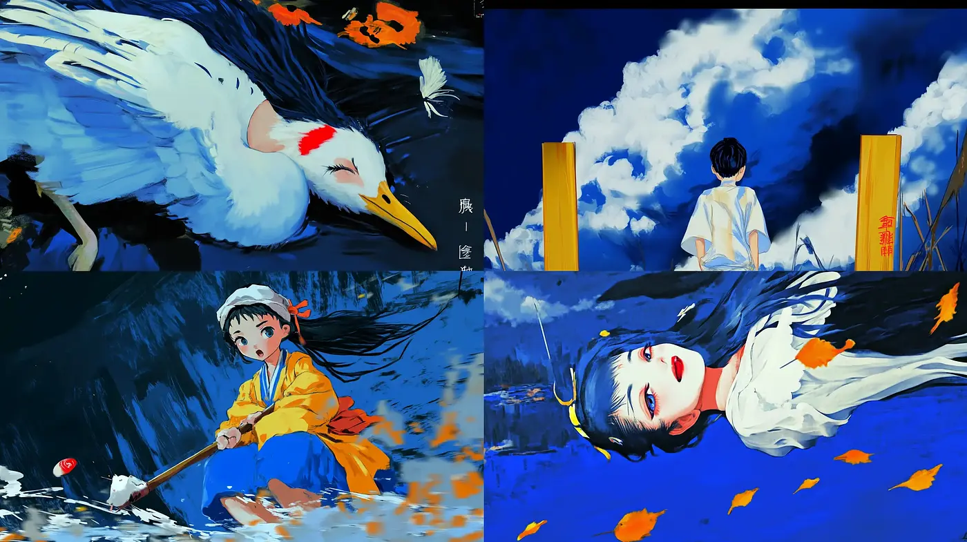 Dynamic Brushstroke Harmony with Vivid Contrasts - Midjourney sref style
