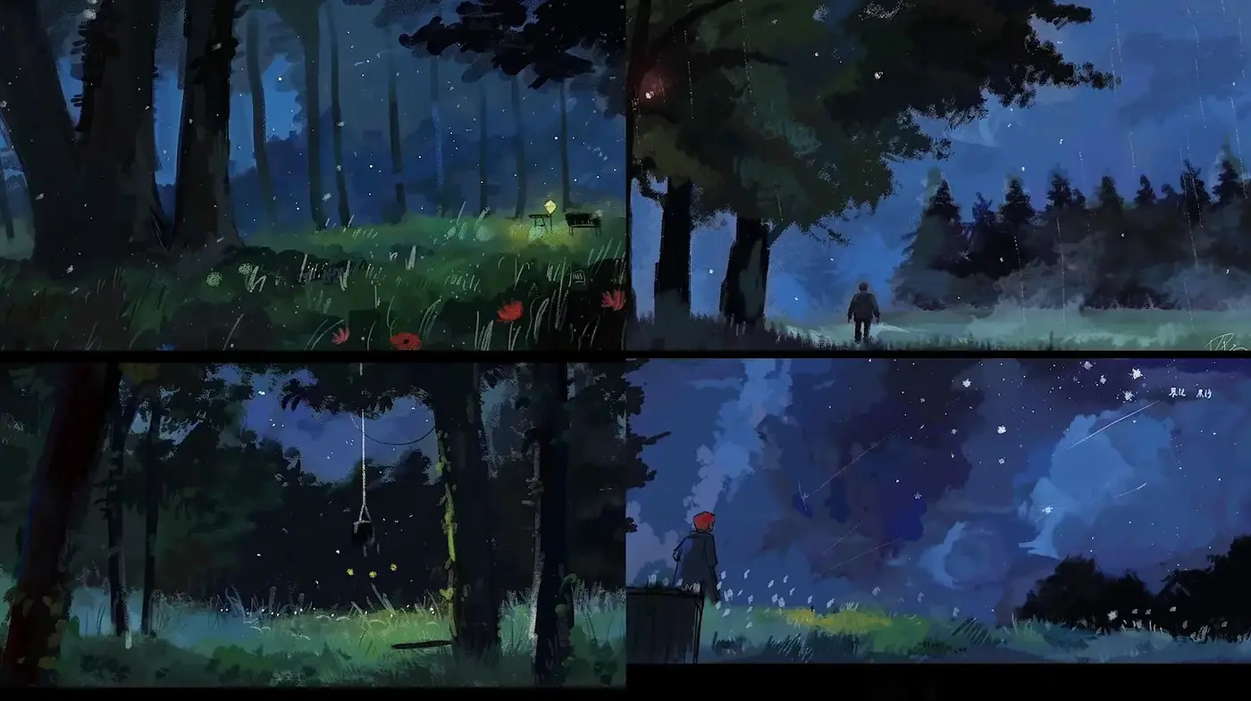 Mysterious and Enigmatic Forest Landscapes with a Dreamy Atmosphere - Midjourney sref style