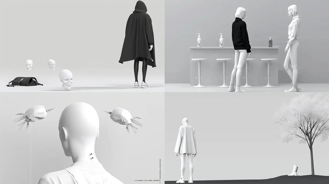 Monochromatic Tranquility: A Study in Grayscale and Minimalism - Midjourney sref style