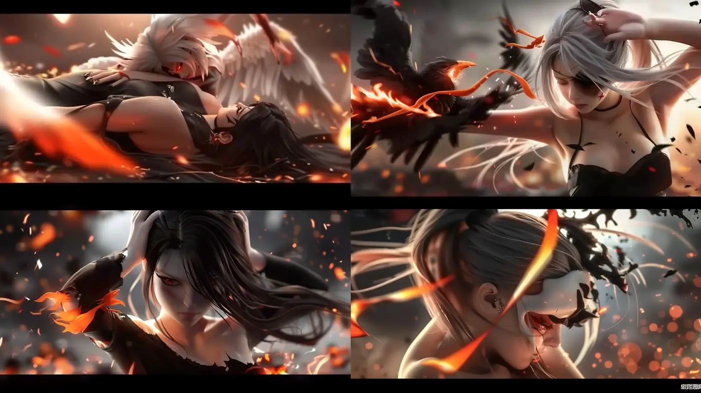 Ethereal Ember Dreams: A Fantastical Fusion of Dark Fantasy and Anime Sensibilities - Midjourney sref style