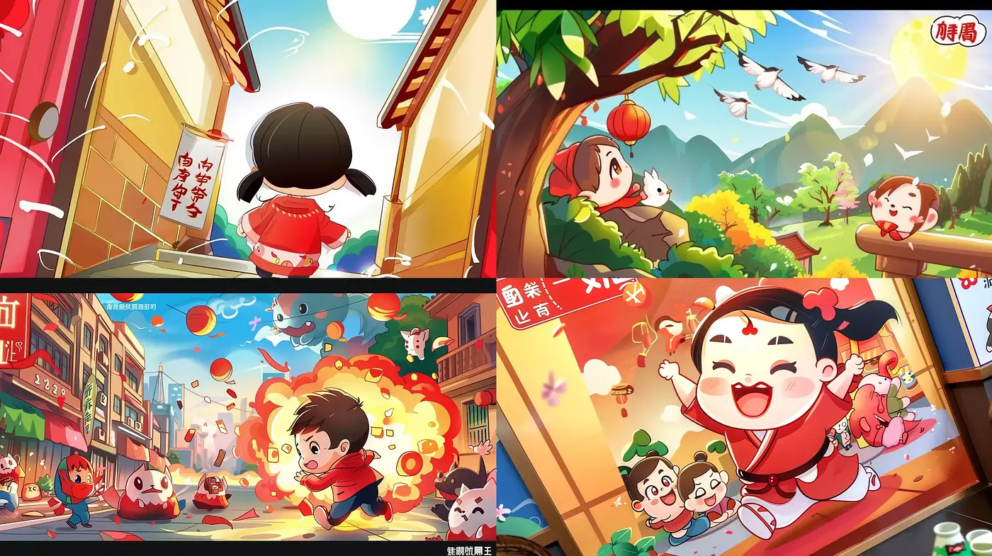 Ebullient and Colorful Comic Animation Delight - Midjourney sref style