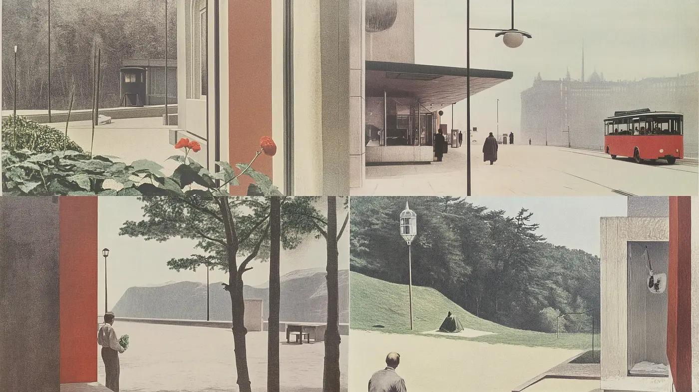 Timeless Serenity in Pastel: A Homage to Mid-Century Modernism - Midjourney sref style