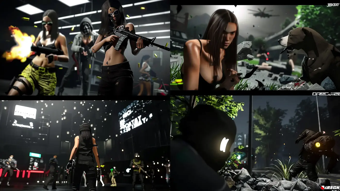 Noir-Inspired Cyberpunk Aesthetic with High-Contrast Cinematography - Midjourney sref style