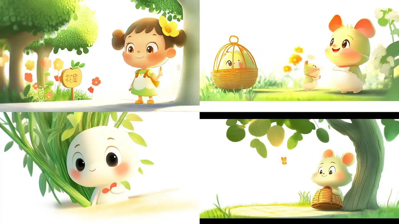 Sunlit Whimsy in Storybook Illustration - Midjourney sref style