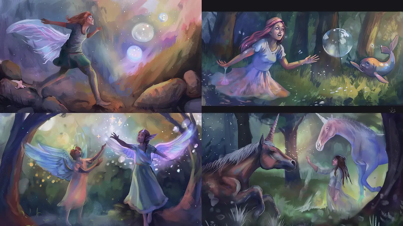 Enchanted Twilight Fantasy Artwork - Midjourney sref style