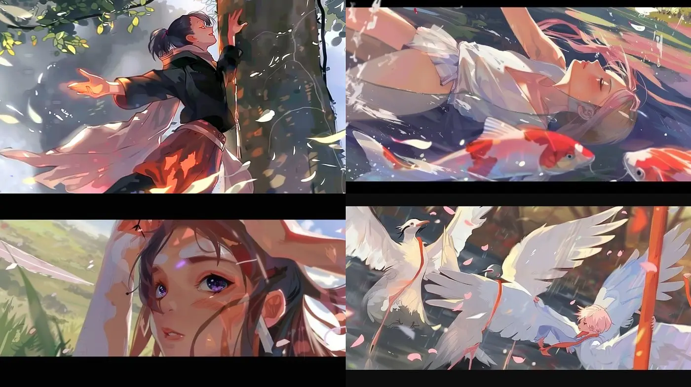 Ethereal Brushwork and Luminous Hues: A Homage to Modern Anime Artistry - Midjourney sref style