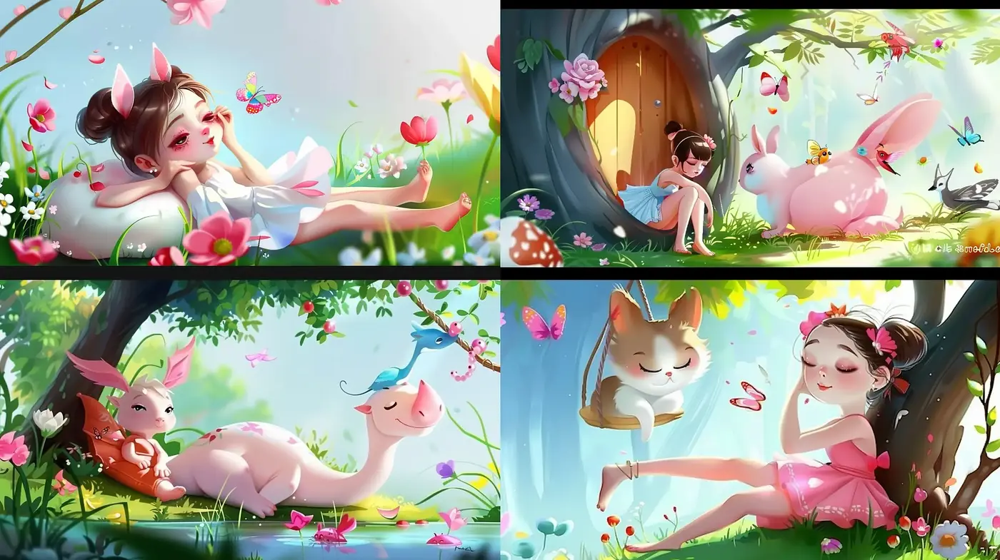 Enchanted Serenity: A Whimsical Pastel Fantasy - Midjourney sref style