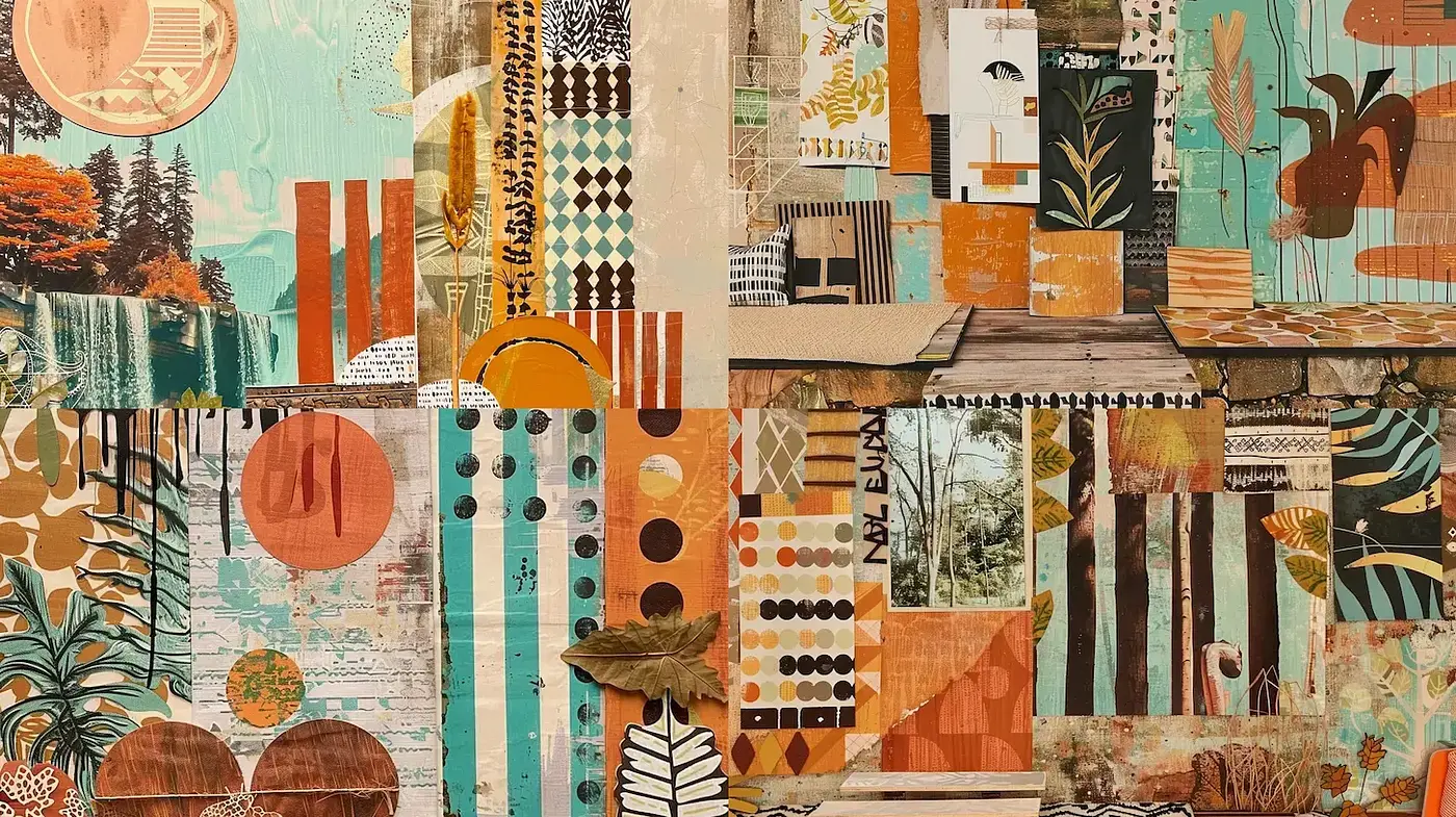 Eclectic Collage with Vintage Aesthetic and Nature Elements - Midjourney sref style