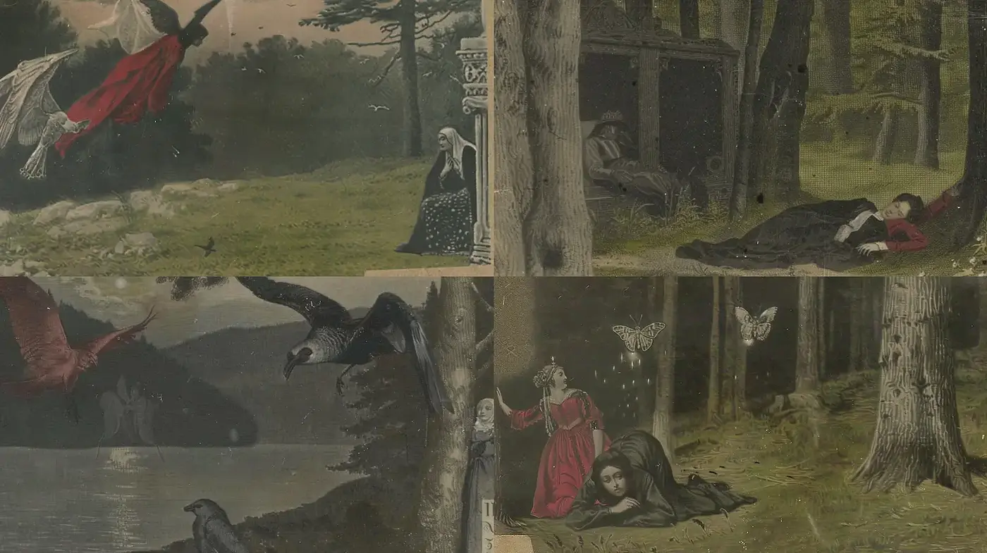 Surrealistic and Enigmatic Vintage Landscapes with Ethereal Elements - Midjourney sref style