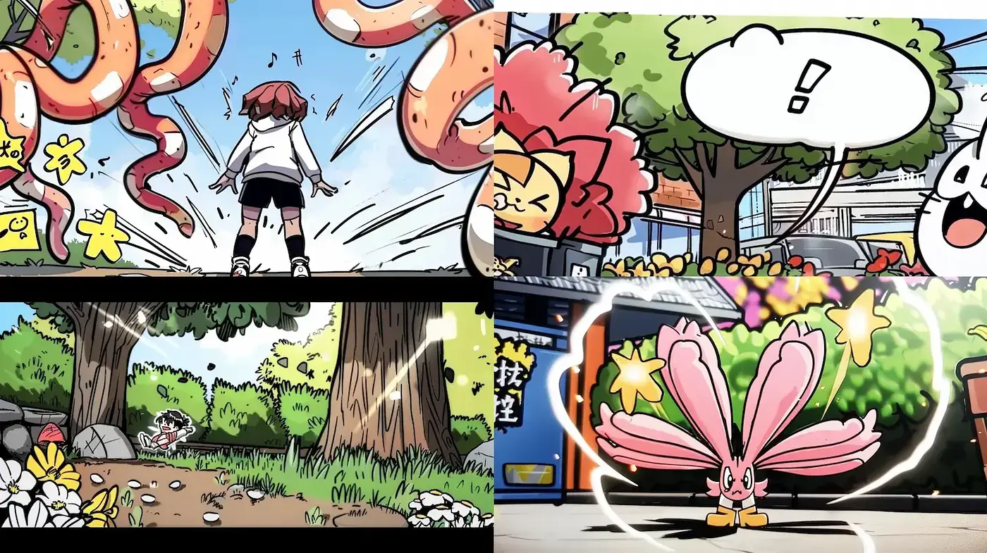 Vibrant and Dynamic Comic Style with Whimsical Elements - Midjourney sref style