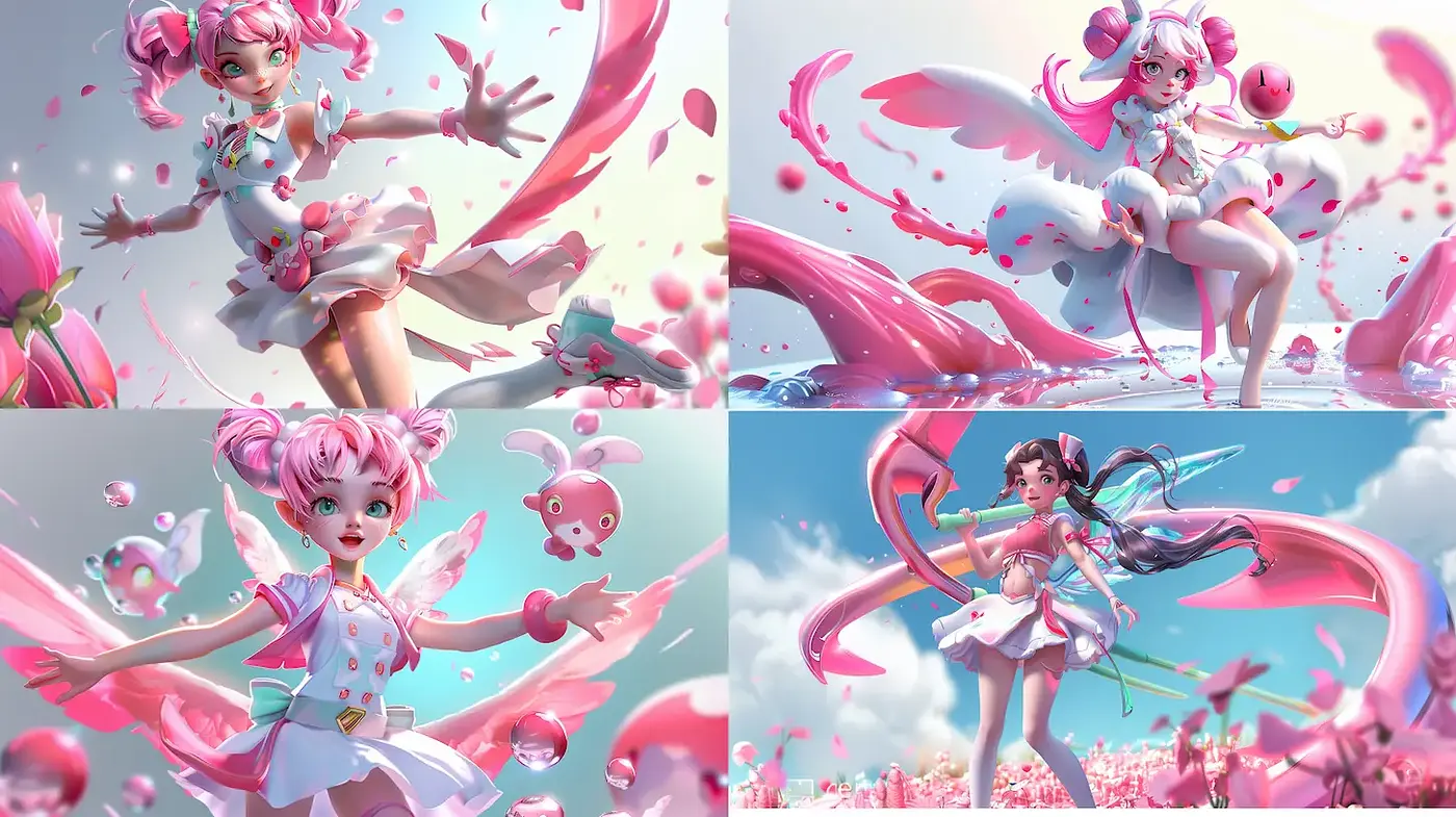 Whimsical pastel fantasy with a playful and magical essence - Midjourney sref style