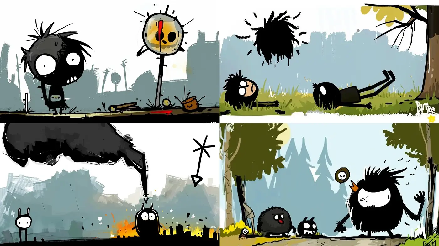 Expressive Strokes and Minimalist Forms in a Whimsical World - Midjourney sref style