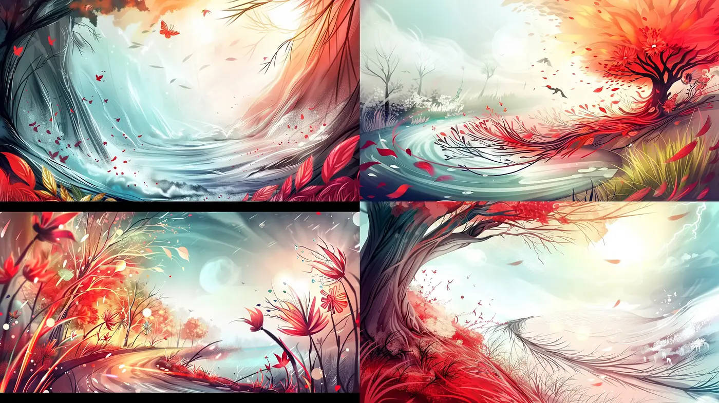 Whimsical Autumn Dreamscape with a Surrealist Touch - Midjourney sref style