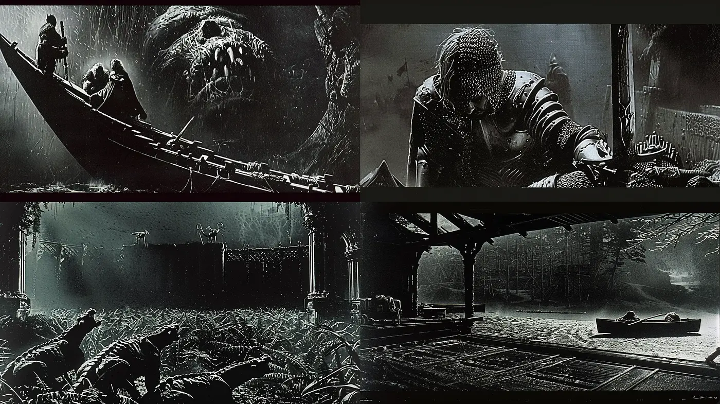 Dystopian Nocturne: A Grim Monochromatic Vision - Midjourney sref style