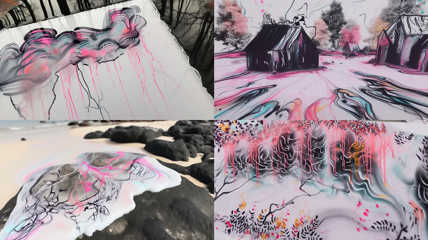 Whimsical Dreamscapes with Surreal Blush - Midjourney sref style