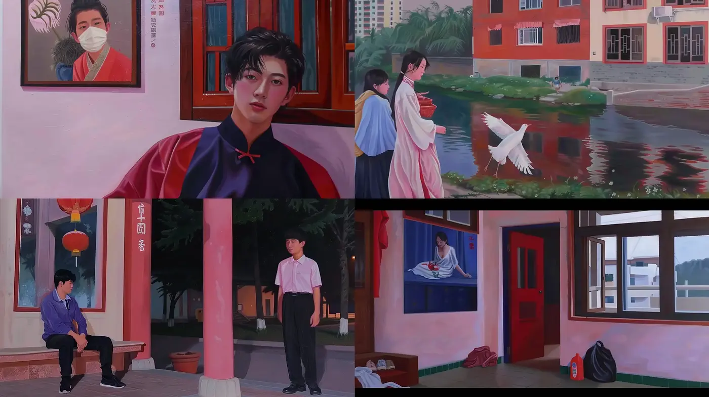 Contemplative Serenity in Modern Asian Vignettes - Midjourney sref style