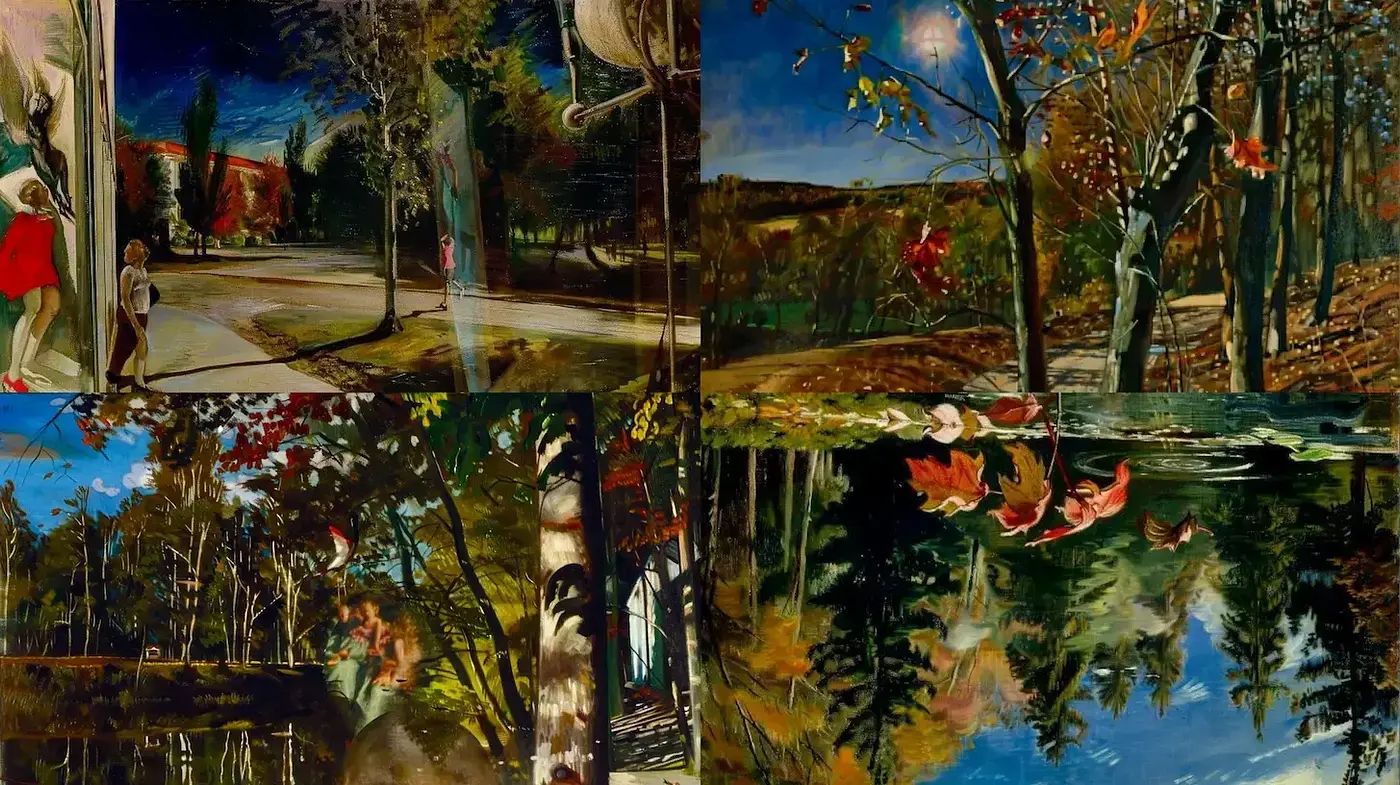 Vivid Nature Scenes Infused with a Nostalgic Palette - Midjourney sref style