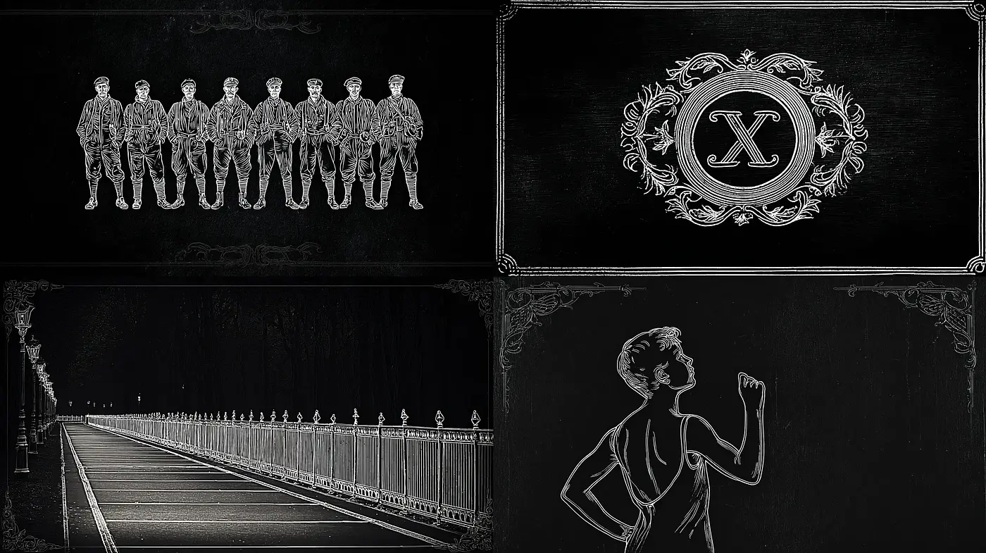 Eerie monochrome aesthetic with dramatic contrasts and intricate details - Midjourney sref style