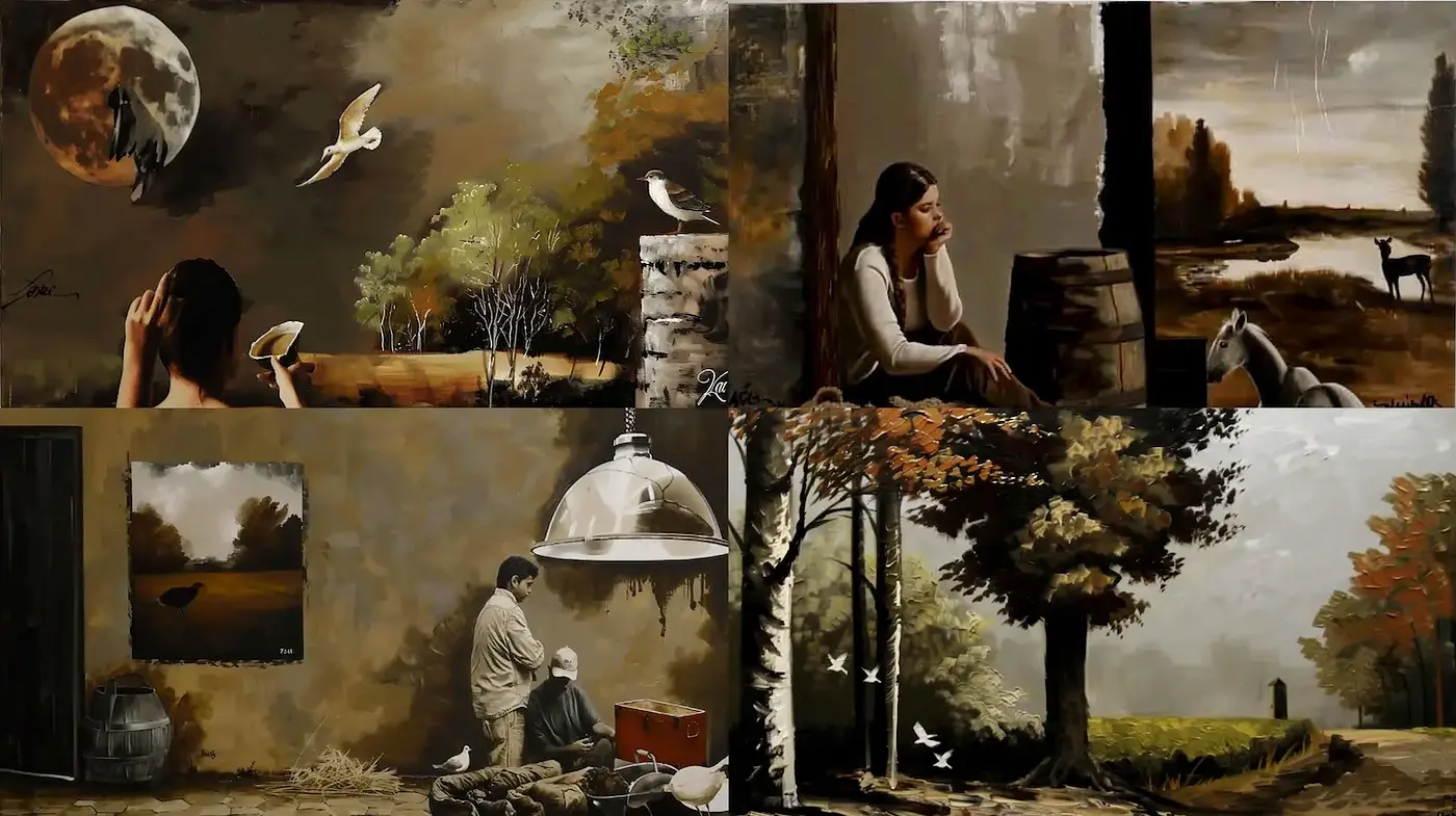 Character-Driven Vignettes with an Introspective and Natural Essence - Midjourney sref style