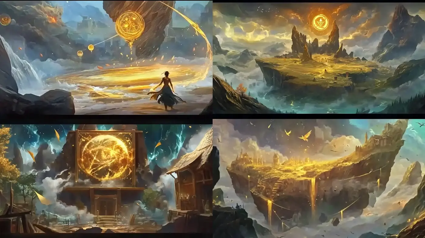 Ethereal Lightscapes and Arcane Artifacts - Midjourney sref style