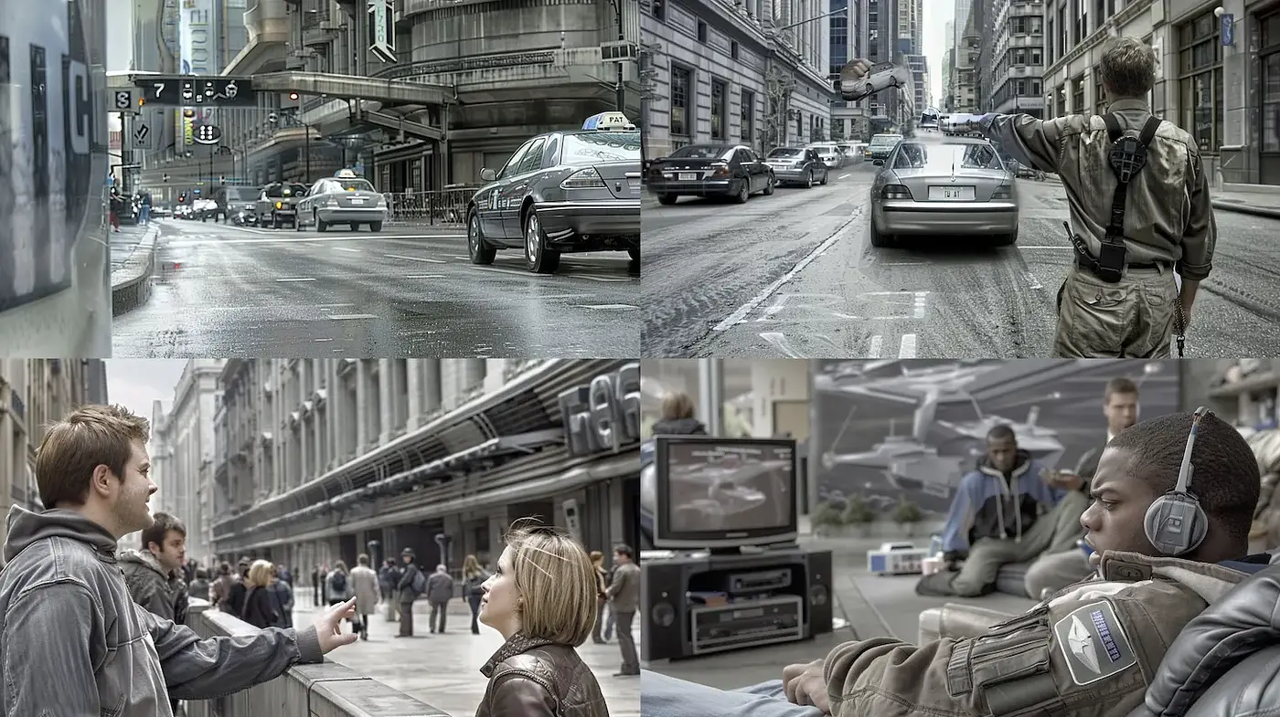 Futuristic Urban Realism in a Dynamic Cityscape - Midjourney sref style