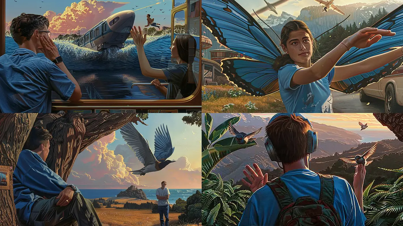 Twilight Hues and Dreamlike Imagery in Contemporary Magical Realism - Midjourney sref style
