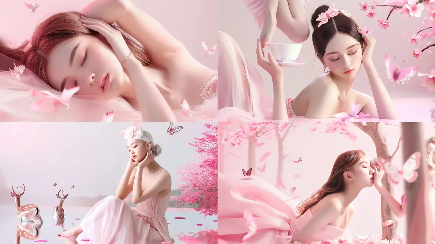 Sakura Dreamscape: A Serene Pastel Voyage through Blossoming Realms - Midjourney sref style