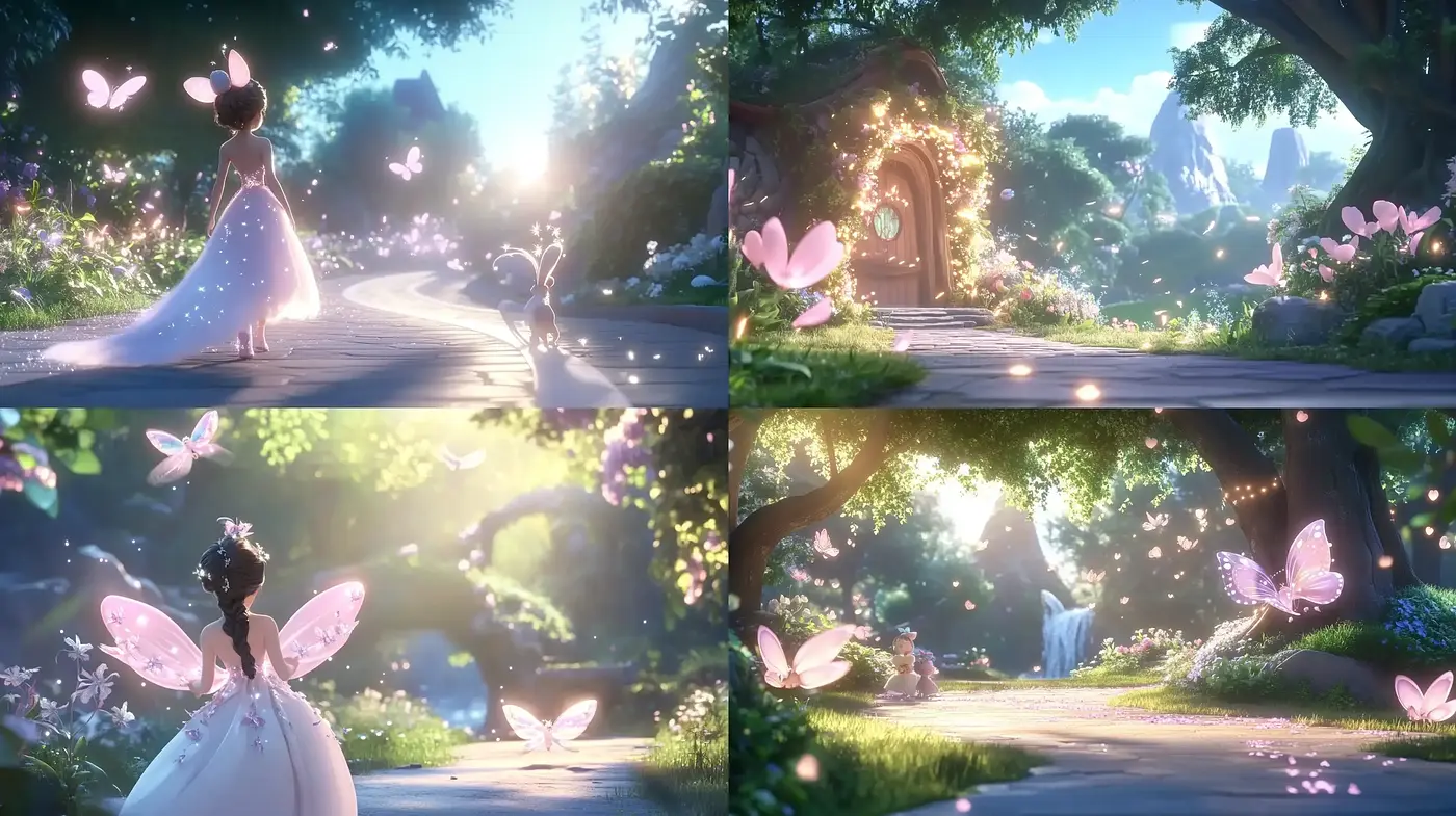 Enchanted Twilight Garden: A Whimsical Journey of Light and Nature - Midjourney sref style