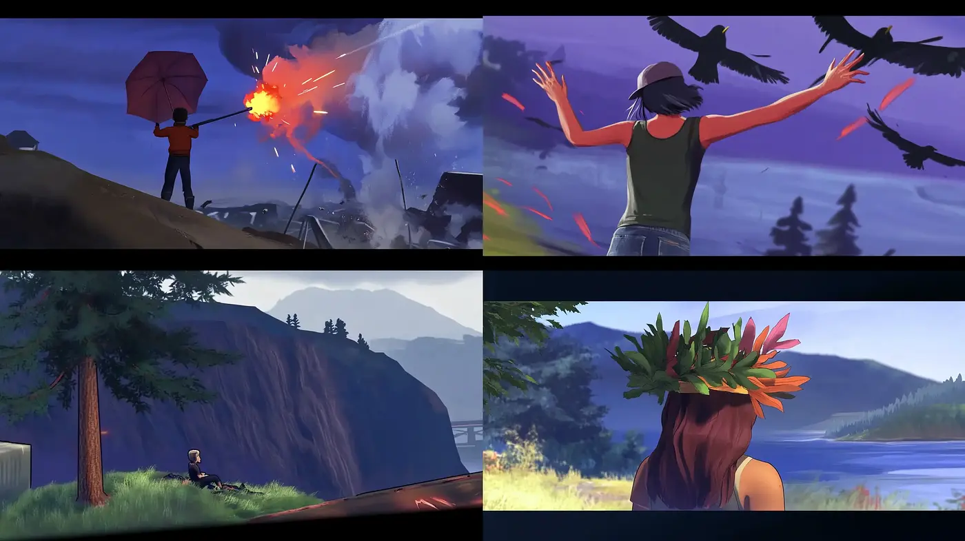 Ethereal Twilight Ambiance in Stylized Nature Vistas - Midjourney sref style