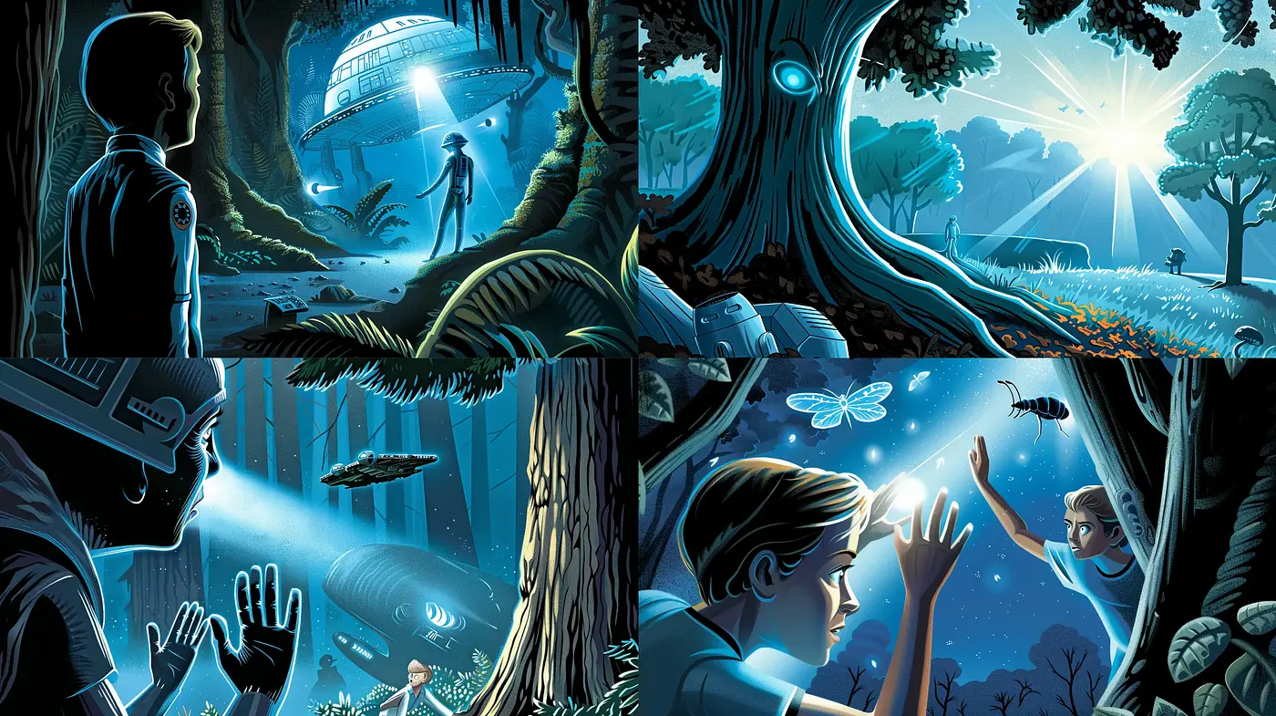 Mystical Luminosity in a Surreal Forest - Midjourney sref style