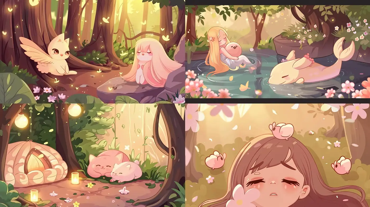 Enchanted Pastel Forest Whimsy - Midjourney sref style