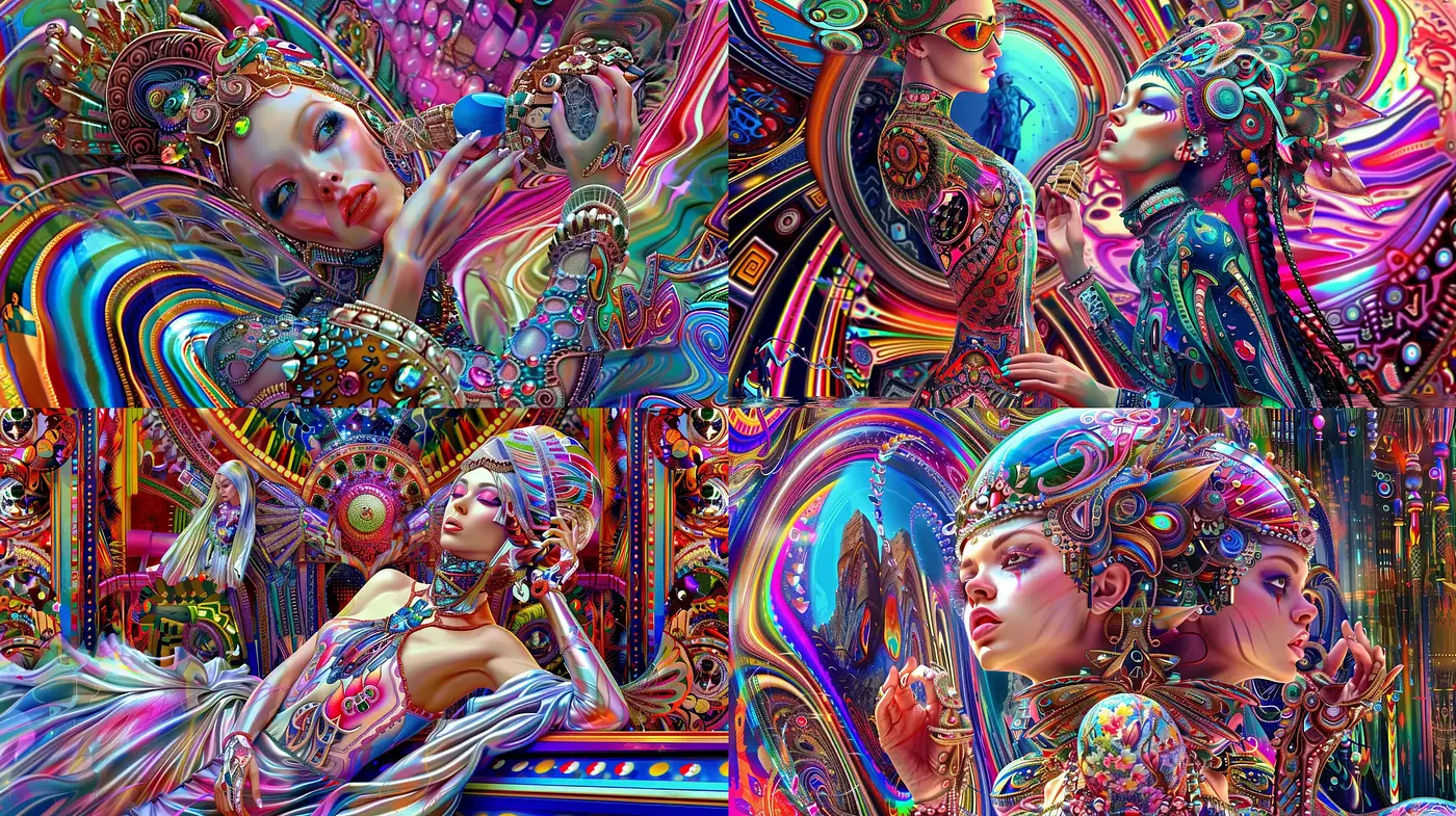 Psychedelic Tapestry of Digital Overload - Midjourney sref style