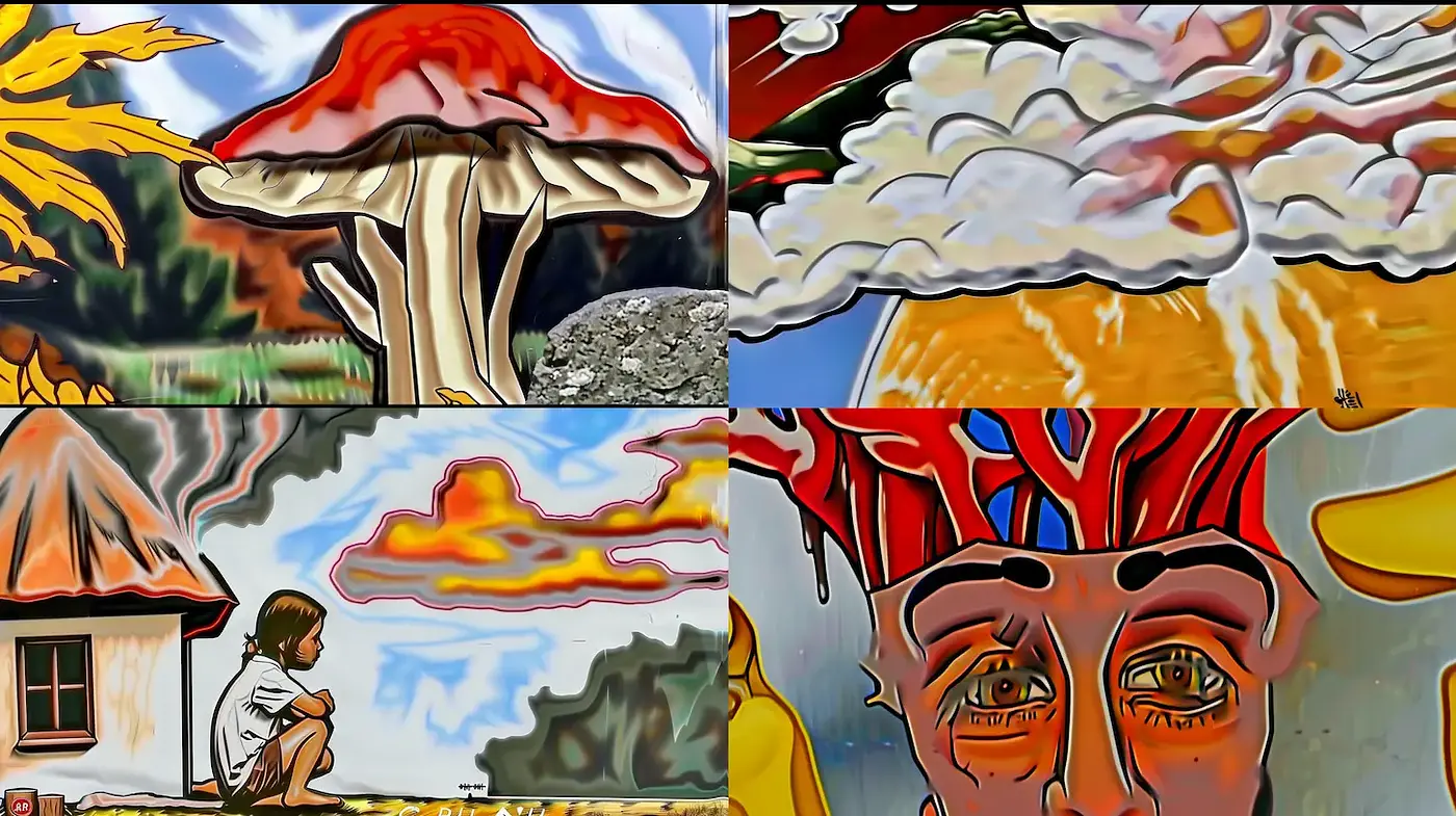 Eclectic Fusion of Surrealism and Vibrant Expressionism - Midjourney sref style