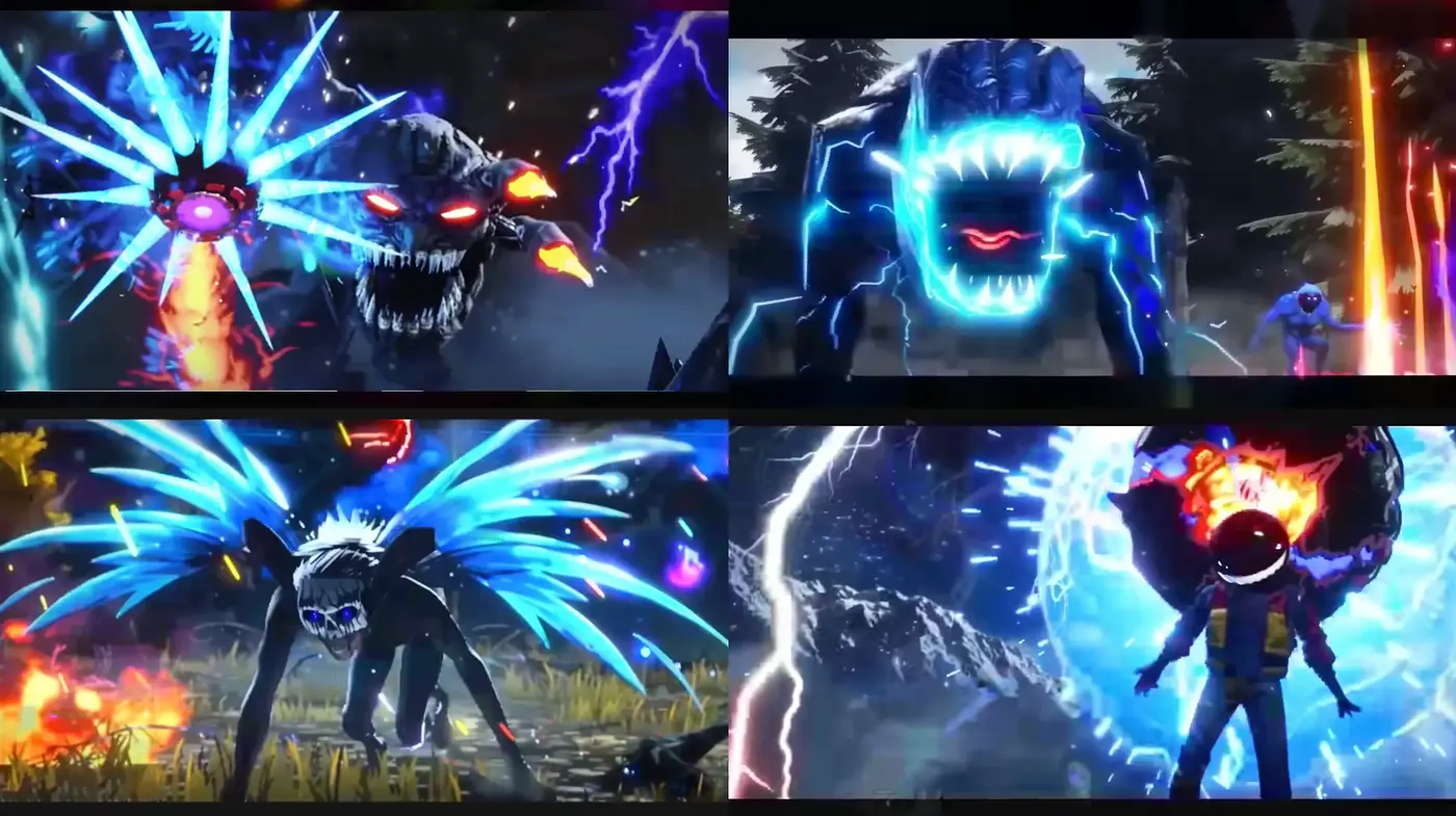 Energetic Neon Monsters: A Fusion of Electric Hues and Daunting Forms - Midjourney sref style