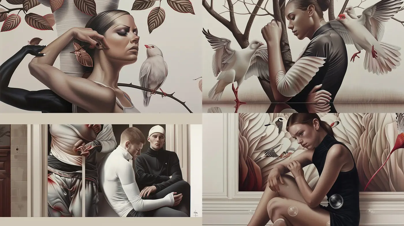 Contemporary Elegance with Surrealist Undertones - Midjourney sref style