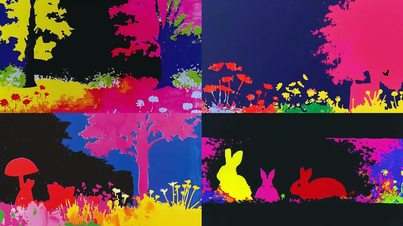 Vibrant Silhouette Dreamscape - Midjourney sref style