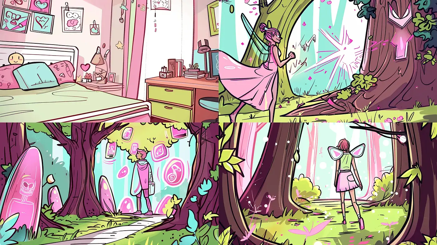 Whimsical Fairy-Tale Illustration with Pastel Storybook Aesthetics - Midjourney sref style