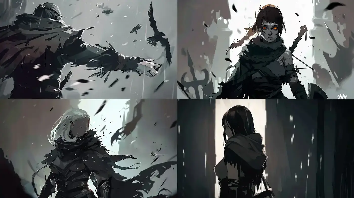 Dramatic and Ethereal Illustrations with a Dark Fantasy Aesthetic - Midjourney sref style