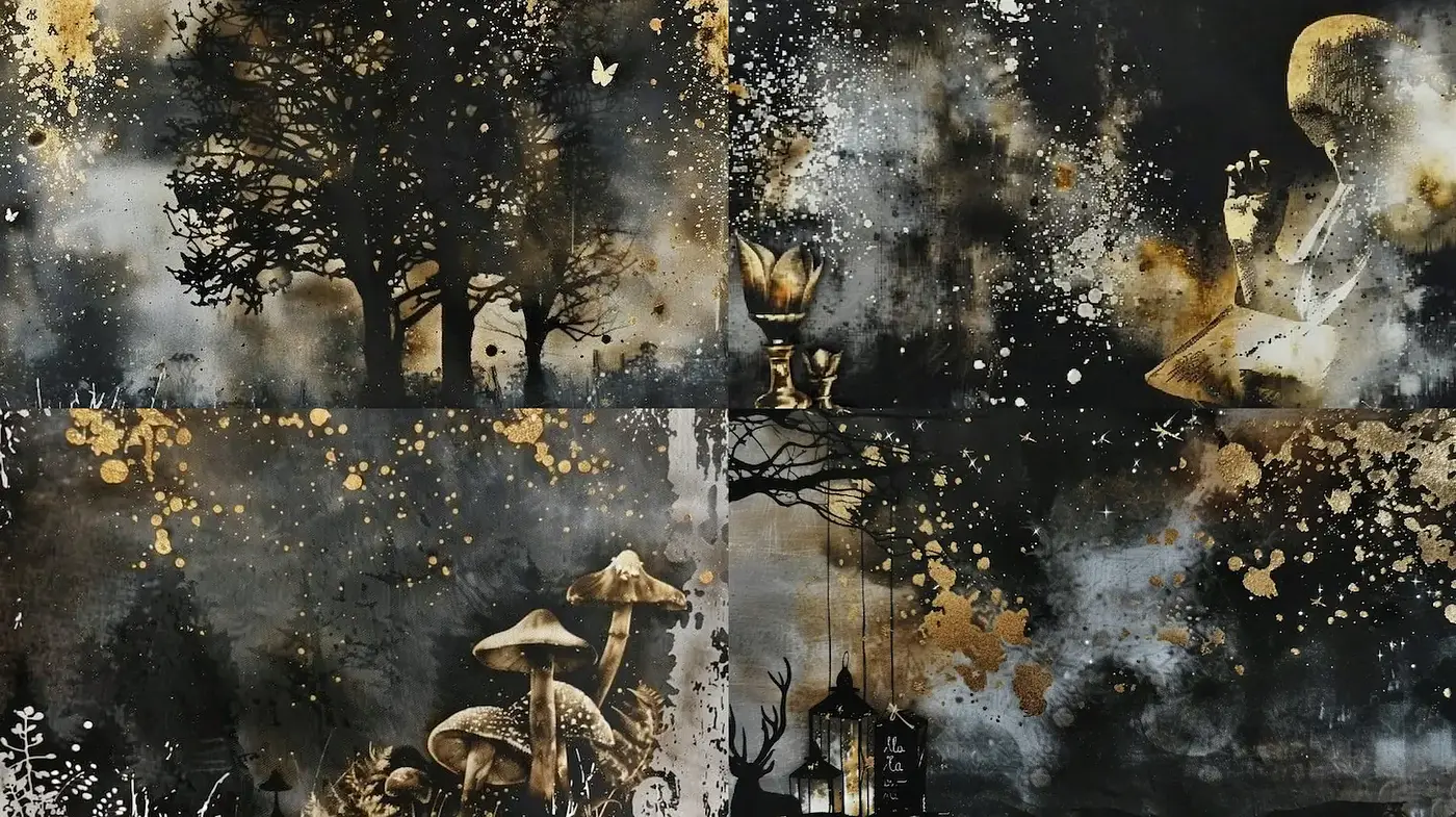 Mystical and Enigmatic Themed Art with Nature Elements - Midjourney sref style