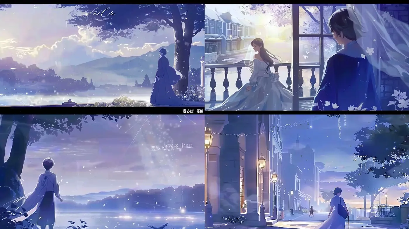 Twilight Serenade: A Harmonious Blend of Anime-Inspired Elegance and Pastel Twilight Hues - Midjourney sref style