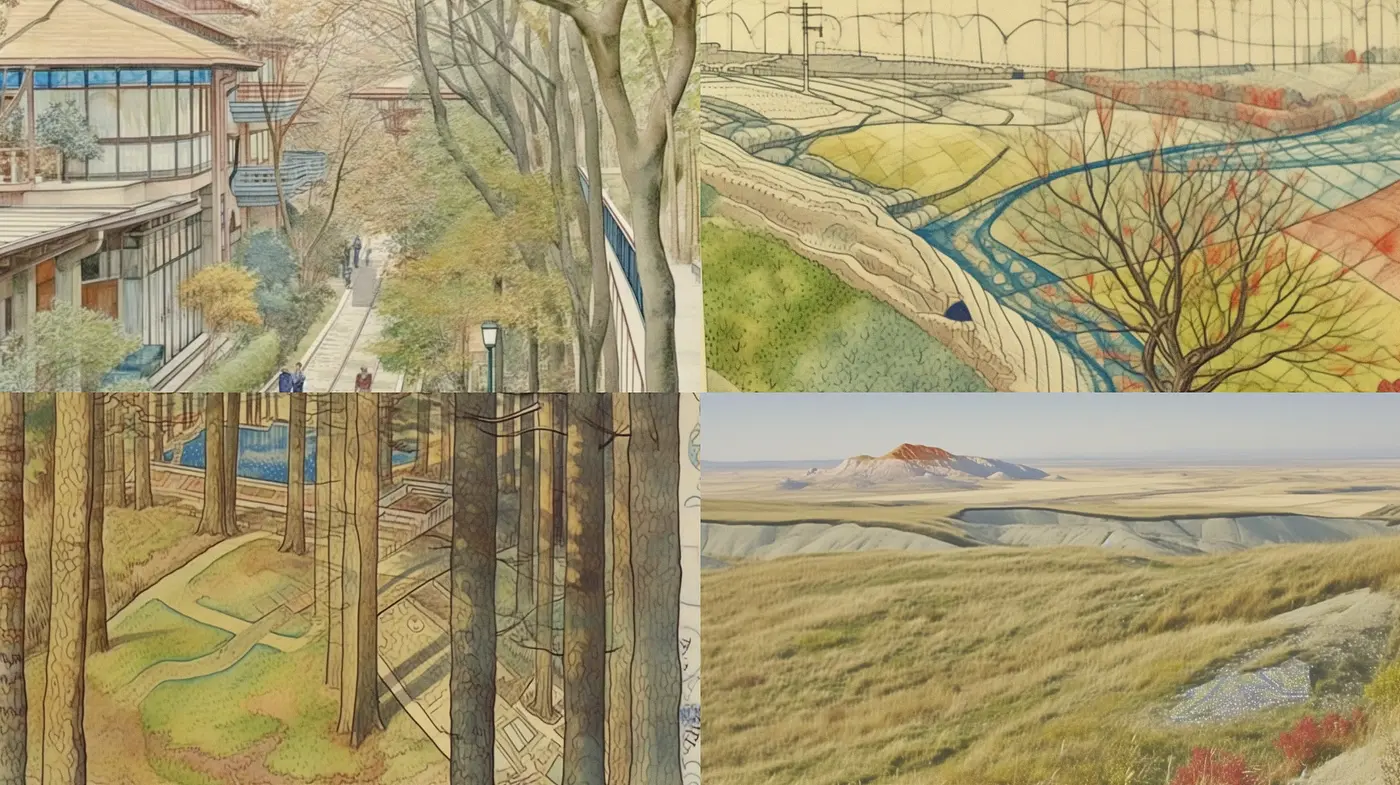 Ethereal Earth Tones: A Fusion of Natural Hues and Dreamlike Tranquility - Midjourney sref style