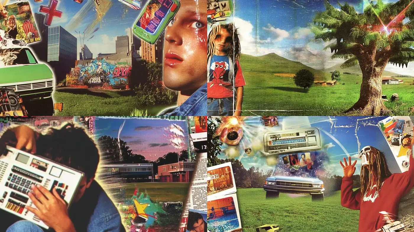 Eclectic Collage of Nostalgia and Surrealism - Midjourney sref style