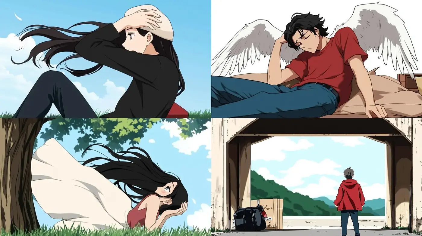 Anime-Inspired Serene Storybook Vignettes - Midjourney sref style