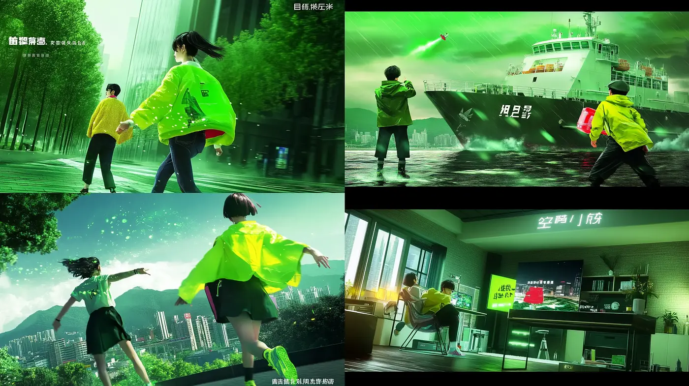 Vibrant Cinematic Narrative with a Retrofuturistic Twist - Midjourney sref style
