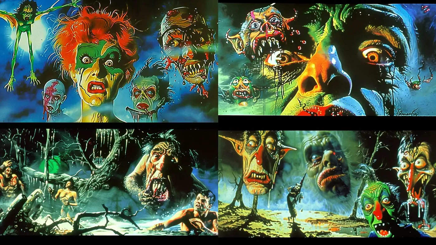 Surreal Nightmare: A Fusion of Vivid Horror and Psychedelia - Midjourney sref style